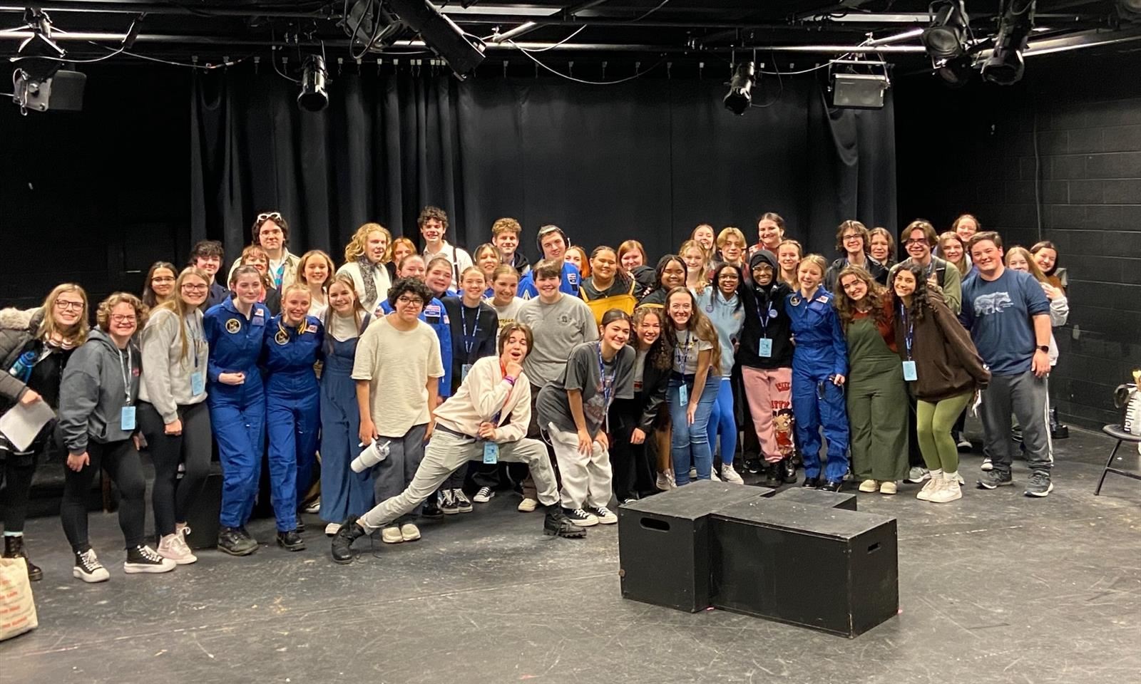 Theater students smile